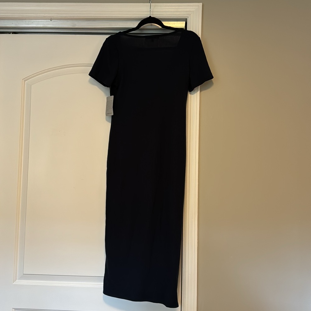 Velvet Torch Navy Sheath Midi Dress Short Sleeve Crew Neck - Picture 9 of 9